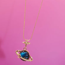 Load image into Gallery viewer, Blue Saturn Necklace
