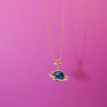 Load image into Gallery viewer, Blue Saturn Necklace
